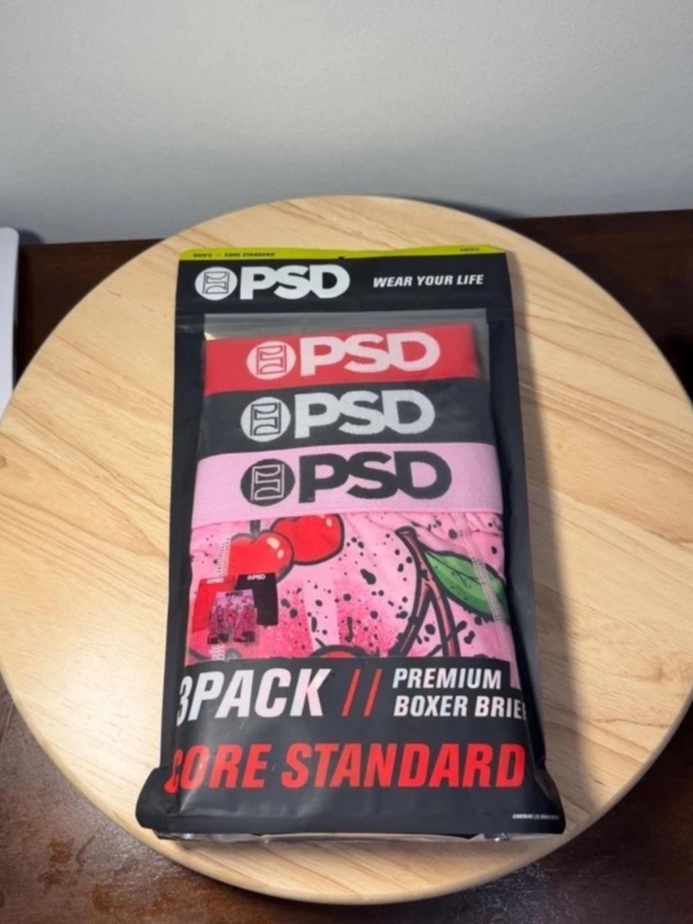 PSD 3 Pack Core Standard Boxer Briefs Cherry Drip Pink/Red Size Small NEW